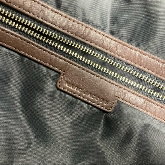 Y2K Marc Jacobs Large Brown Leather Horizontal Tote Bag  22x17" Big Tote - Picture 16 of 16